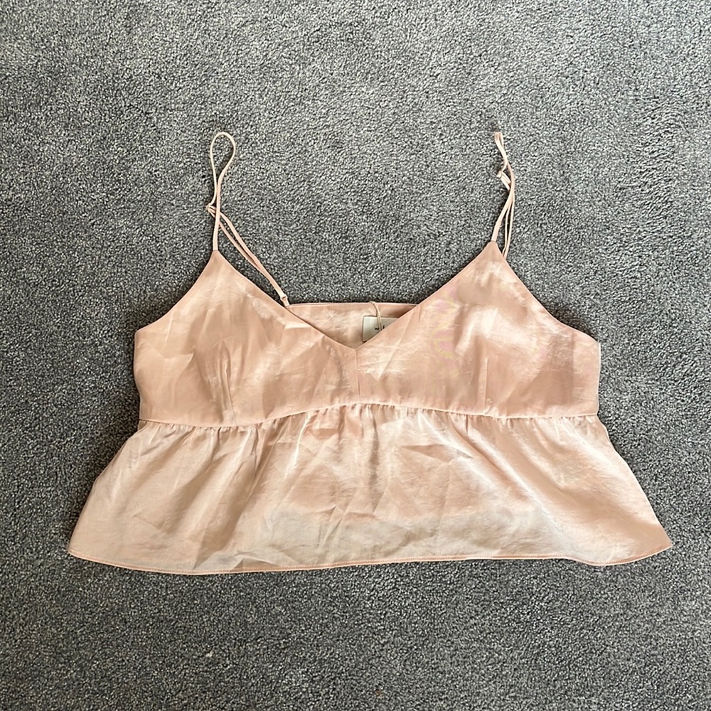 Aritzia Wilfred Blush Pink Silk Flowy Top New with tags Size Small